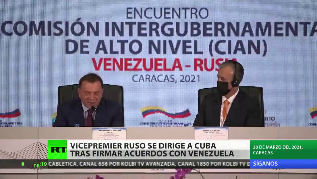 El vice primer ministro de Rusia viaja a Cuba tras firmar acuerdos con Venezuela