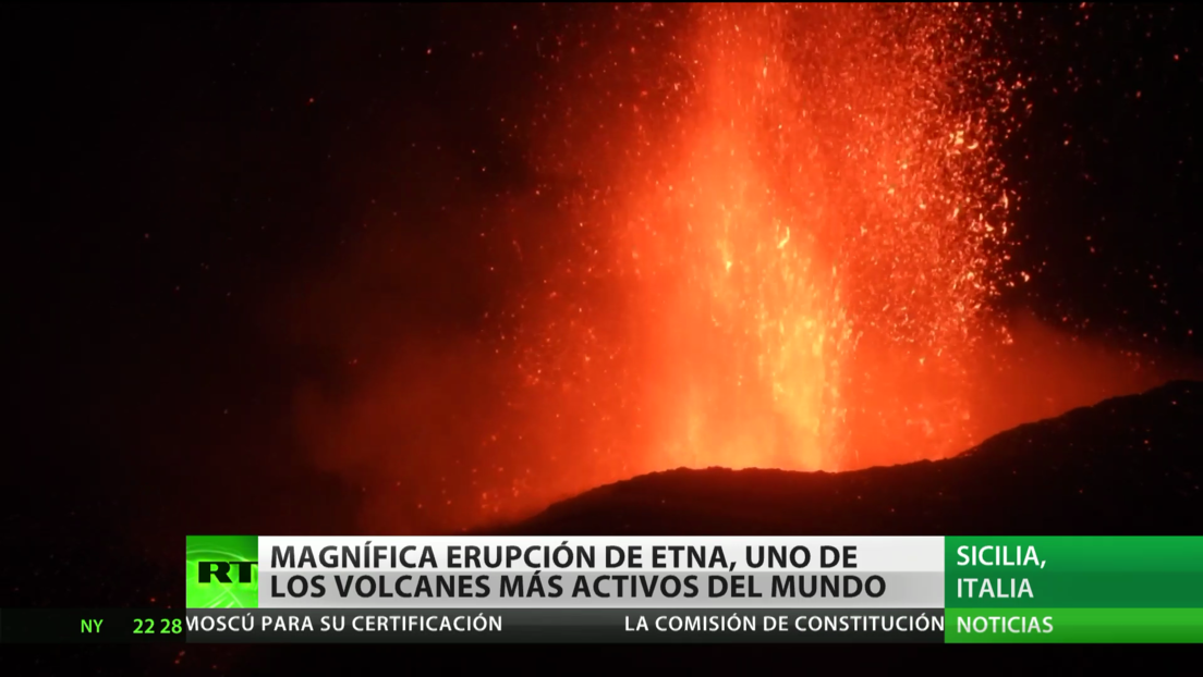 Magnífica erupción de Etna, uno de los volcanes más activos del mundo