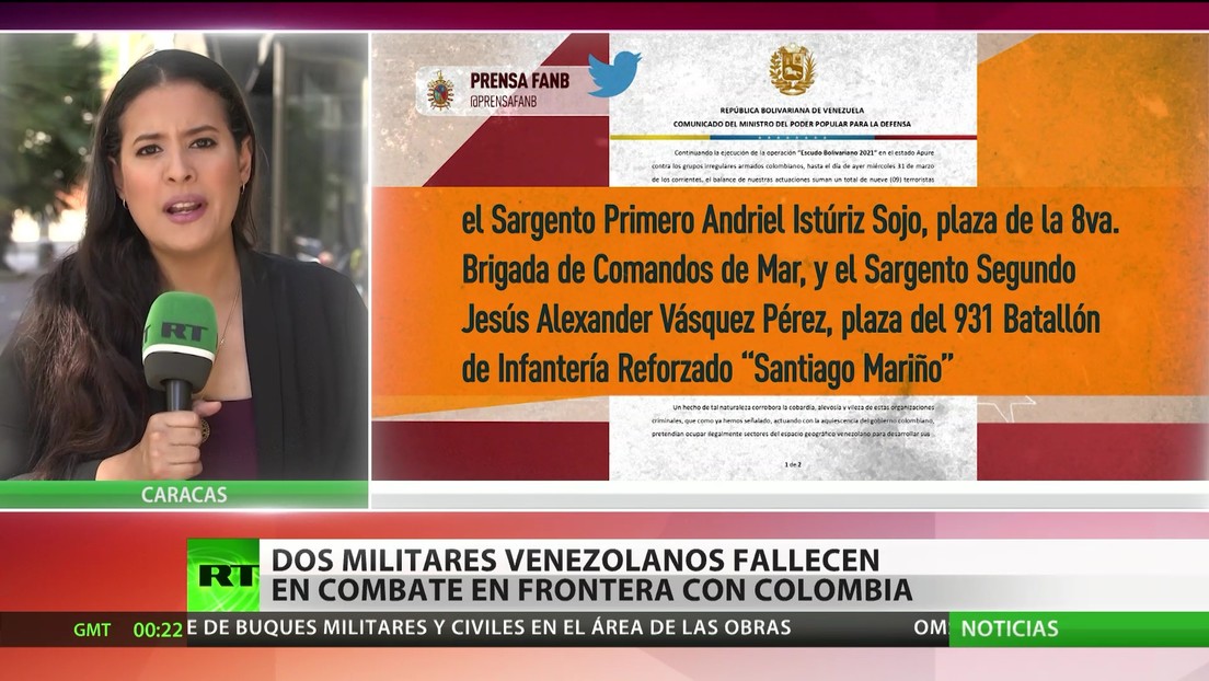 Dos militares venezolanos fallecen en combate en la frontera con Colombia
