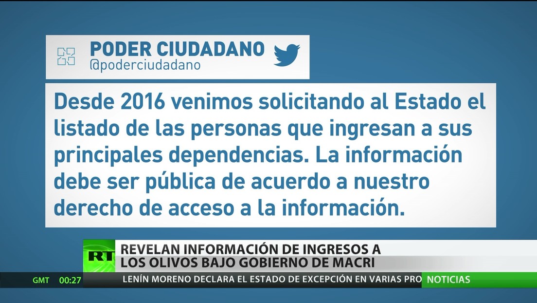 Revelan información de ingresos a Olivos bajo el Gobierno de Macri