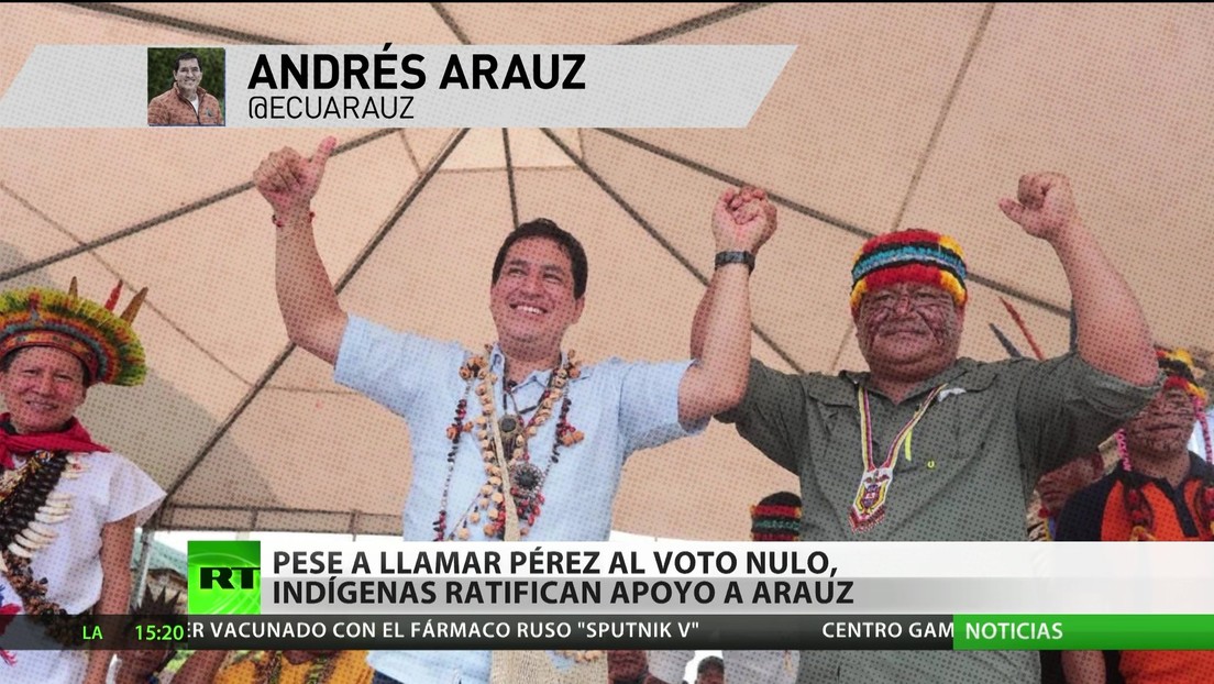 Pese al llamado de Pérez a votar nulo, indígenas ratifican su apoyo a Arauz