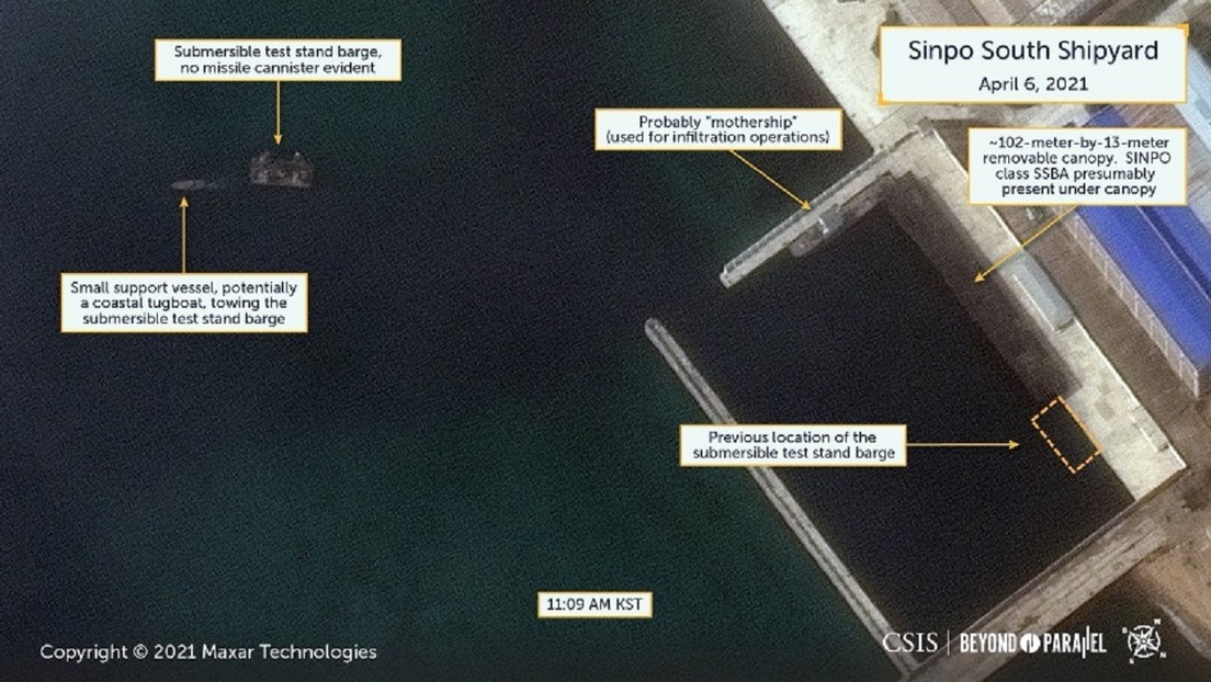 Imágenes satelitales sugieren que Corea del Norte podría estar preparando el ensayo de un misil balístico desde un submarino, según expertos de EE.UU.