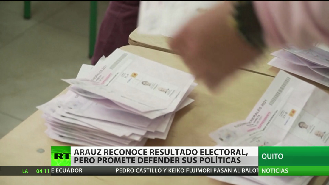 Ecuador: Arauz reconoce el resultado electoral, pero promete defender sus políticas
