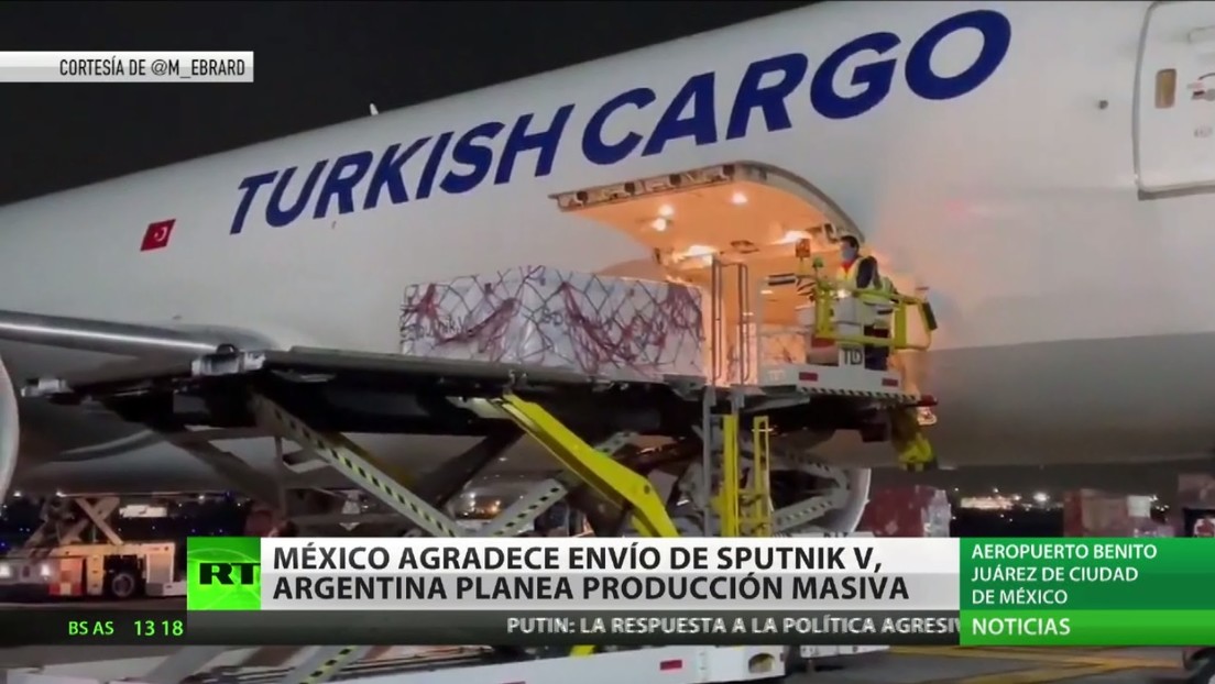 México agradece a Rusia el envío de otro lote de Sputnik V mientras Argentina planea empezar a producir el fármaco ruso en junio de 2021