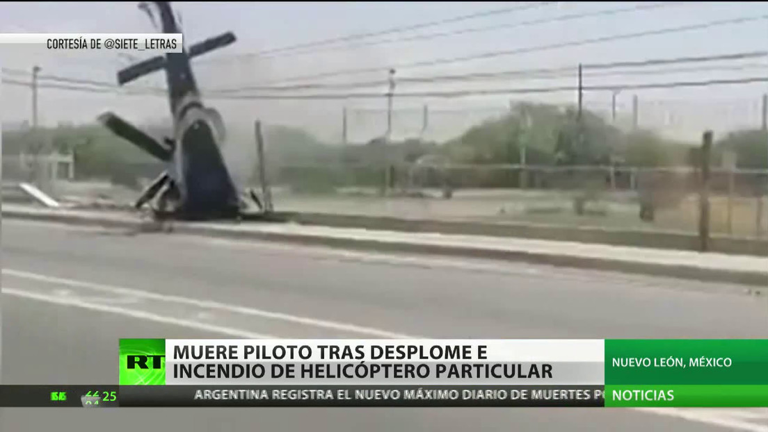 Muere el piloto tras el desplome e incendio de un helicóptero en México
