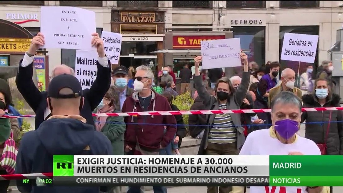 Madrid rinde homenaje a 30.000 muertos por coronavirus en residencies de ancianos