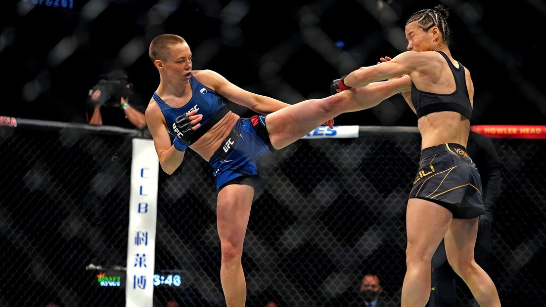 VIDEO: Una luchadora de la UFC deja KO a su rival con una feroz patada en la cabeza en el primer asalto y esta se levanta y exige seguir el combate
