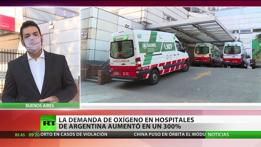 La demanda de oxígeno en los hospitales de Argentina aumenta en un 300 %