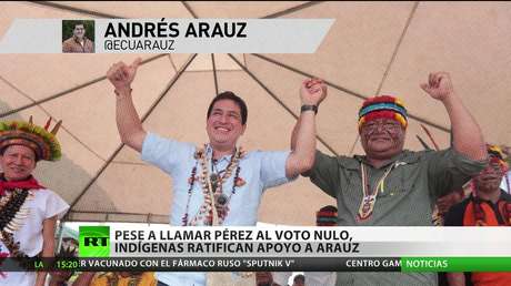 Pese al llamado de Pérez a votar nulo, indígenas ratifican su apoyo a Arauz