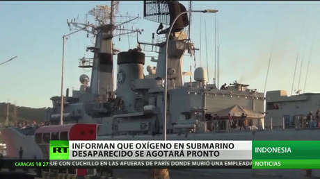Informan que el oxígeno en el submarino desaparecido en Indonesia se agotará pronto