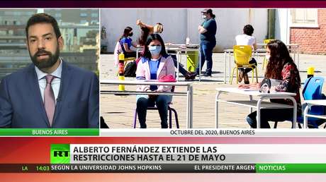 Presidente de Argentina extiende las restricciones por covid-19 hasta el 21 de mayo