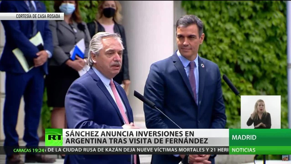 Pedro Sánchez anuncia un incremento de inversiones en Argentina tras la visita de Alberto Fernández a España