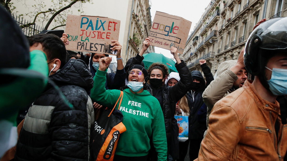 La Policía usa cañones de agua y gas lacrimógeno para dispersar una manifestación en apoyo a Palestina en París