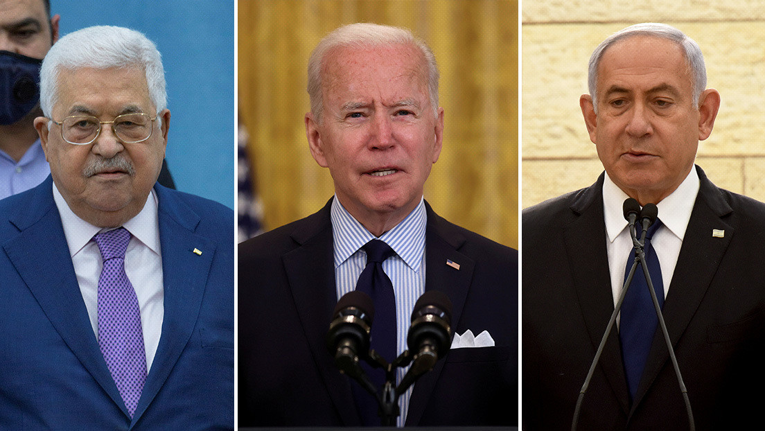 Biden realiza llamadas telefónicas al presidente palestino Abbás y al primer ministro israelí Netanyahu