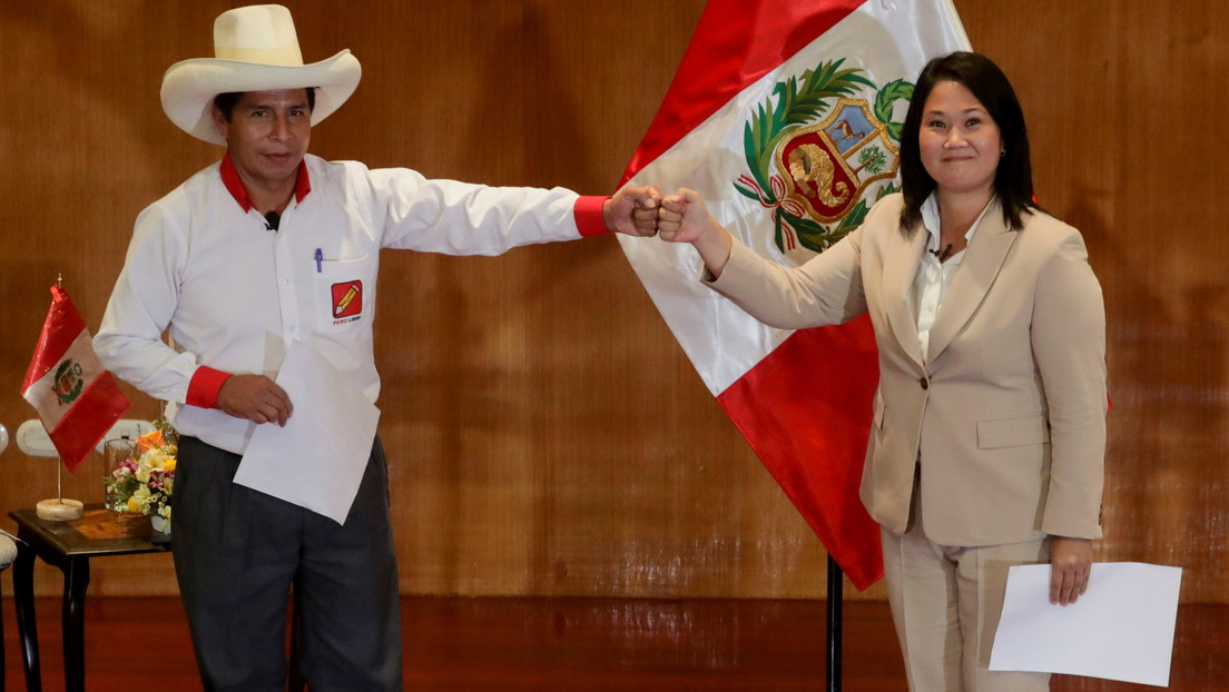 A tres semanas del balotaje, Keiko Fujimori y Pedro Castillo juran defender la democracia y los derechos humanos en Perú