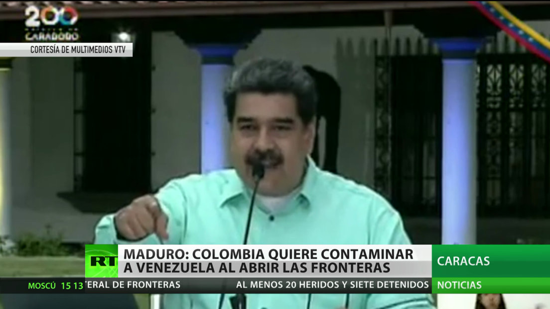 Maduro asegura que Colombia quiere contaminar a Venezuela al abrir las fronteras
