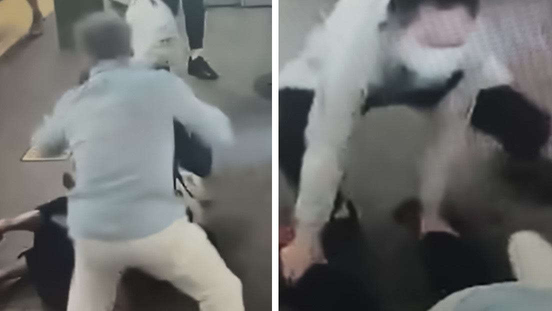 VIDEO: El heroico momento en el que un hombre se abalanza sobre un atacante que comenzó a acuchillar a una mujer en el metro de Nueva York