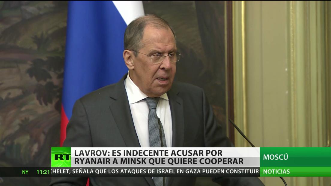 Lavrov pide a Occidente que deje de "demonizar" a Bielorrusia por el aterrizaje de emergencia del avión de Ryanair