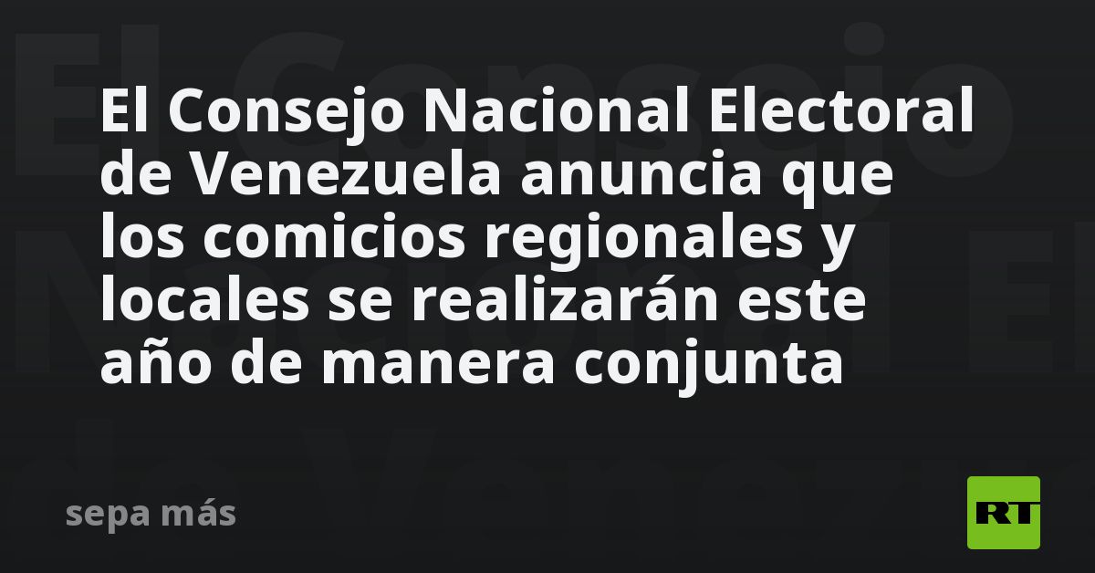 El Consejo Nacional Electoral De Venezuela Anuncia Que Los Comicios Regionales Y Locales Se 2678