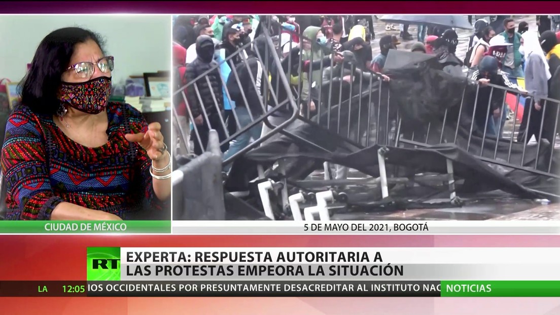 Experta afirma que la respuesta autoritaria del Gobierno colombiano a las protestas solo "echa gasolina al fuego"