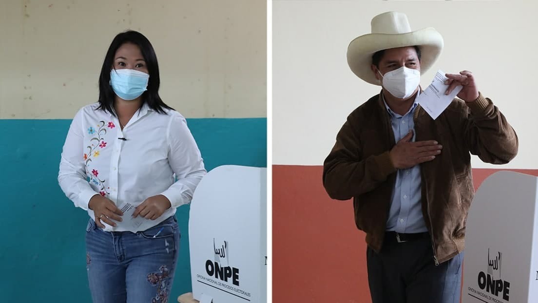 Balotaje en Perú: Los sondeos del conteo rápido arrojan un empate técnico entre Keiko Fujimori y Pedro Castillo