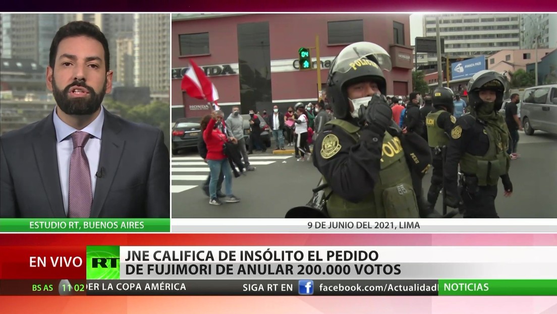 Perú: Jurado Nacional de Elecciones califica de insólito el  pedido de Fujimori de anular 200.000 votos