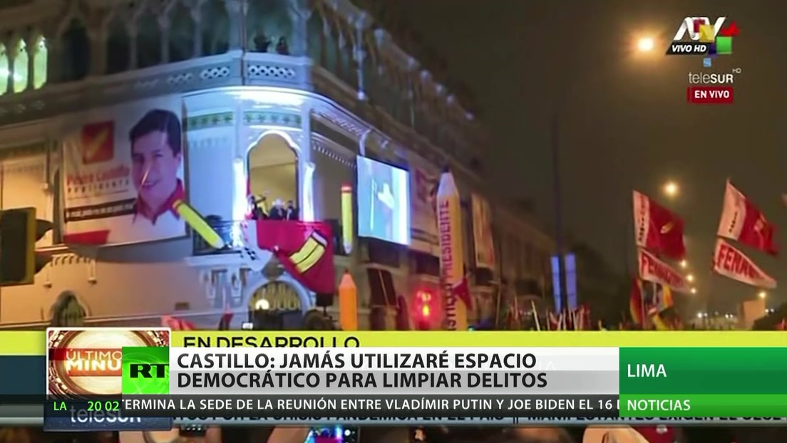 Castillo: "Jamás aprovecharé espacio democrático para limpiar delitos"