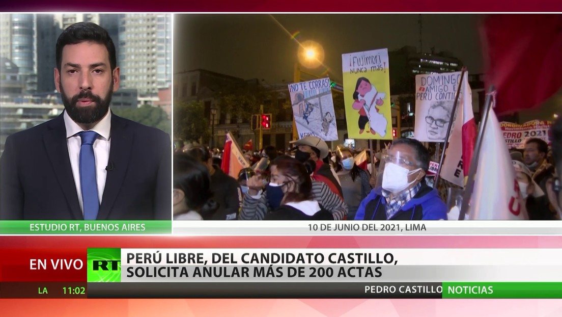 El partido Perú Libre, del candidato Castillo, solicita anular más de 200 actas