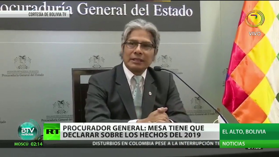 El procurador general de Bolivia señala que Mesa tiene que declarar sobre los hechos de 2019