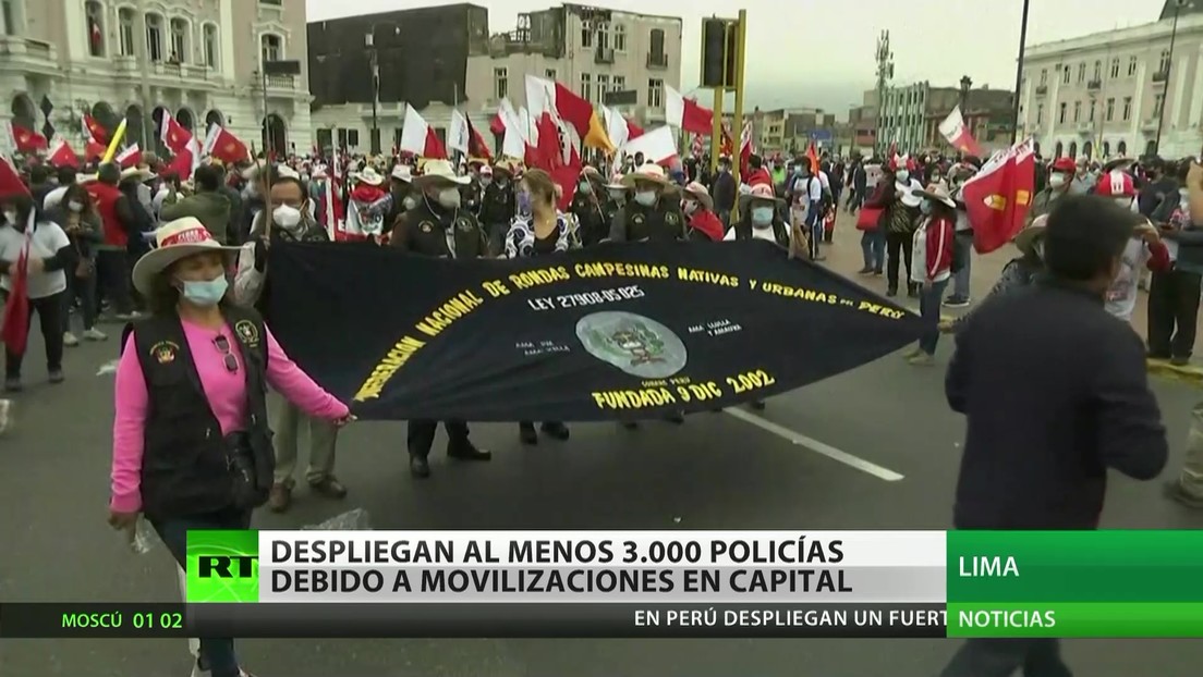 Perú: Despliegan 3.000 policías por las movilizaciones en la capital