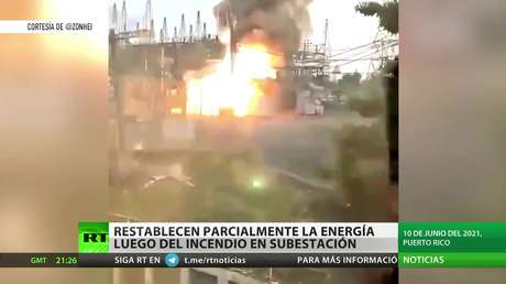 Restablecen parcialmente la energía luego del incendio de una subestación en Puerto Rico
