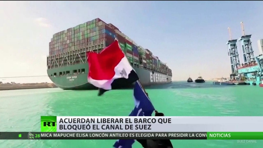 La autoridad del canal de Suez informa sobre un acuerdo para liberar el buque Ever Green