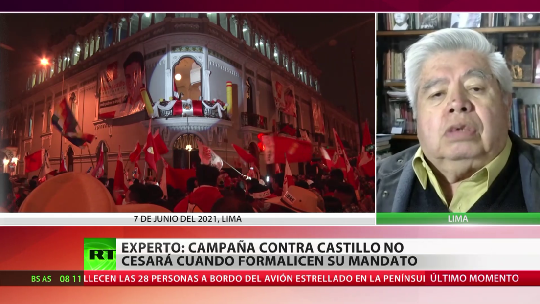 Experto: La campaña contra Castillo no cesará cuando formalice su mandato como presidente de Perú