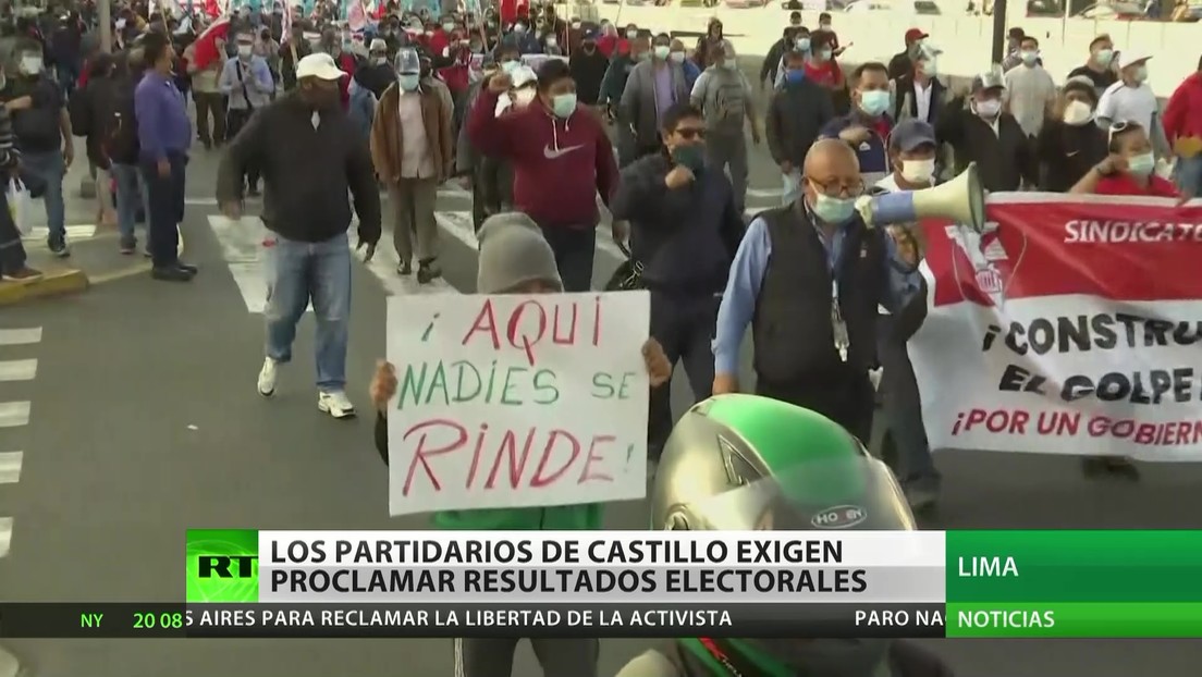 Perú: Los partidarios de Castillo exigen proclamar los resultados electorales