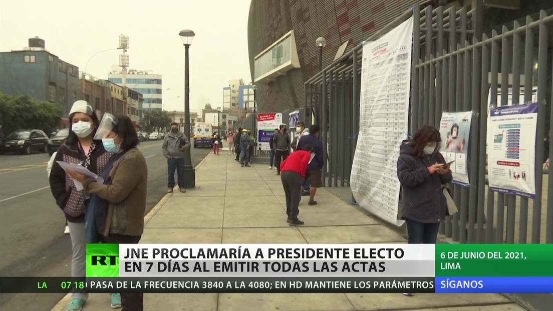 Perú: El JNE proclamaría al ganador de las elecciones en 7 días al emitir todas las actas