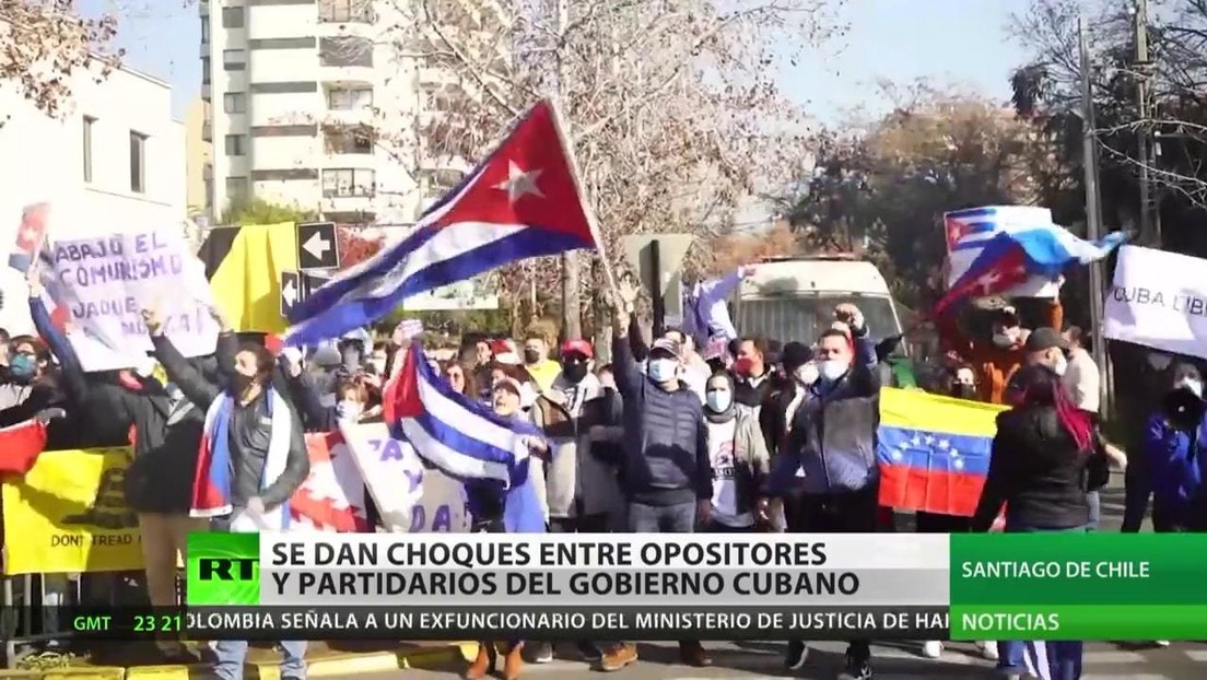 Choques en Chile entre opositores y partidarios del Gobierno cubano