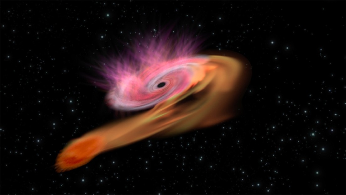 Detectan cómo un agujero negro rompe una estrella en el centro de una galaxia