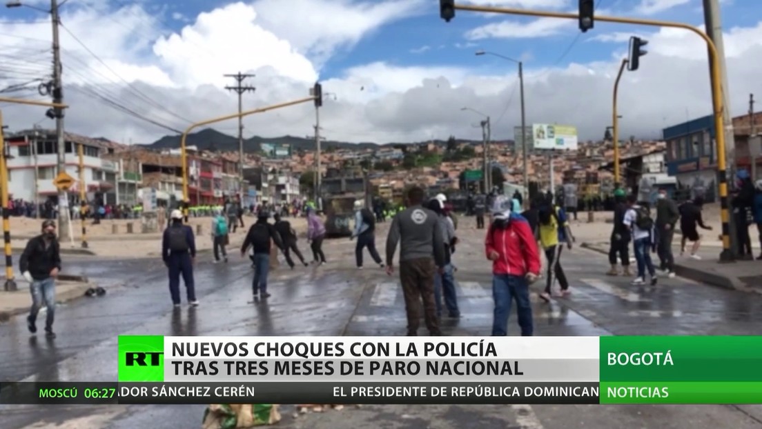 Nuevos choques entre manifestantes y la Policía, tras 3 meses de paro nacional en Colombia