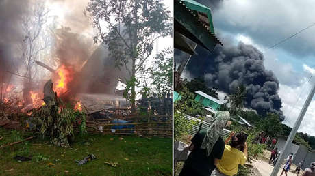 Se estrella un avión militar filipino con 96 personas a bordo