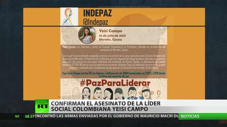 Confirman el asesinato de la líder social colombiana Yeisi Campo