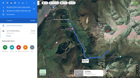 Descubren que Google Maps envía a los senderistas por una ruta potencialmente fatal en el monte británico más alto