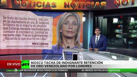Moscú califica de ilegítima la retención del oro venezolano por parte de Londres