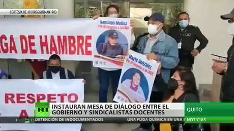 El Gobierno de Ecuador comienza un diálogo con el sindicato de profesores en medio de una huelga de hambre de maestros