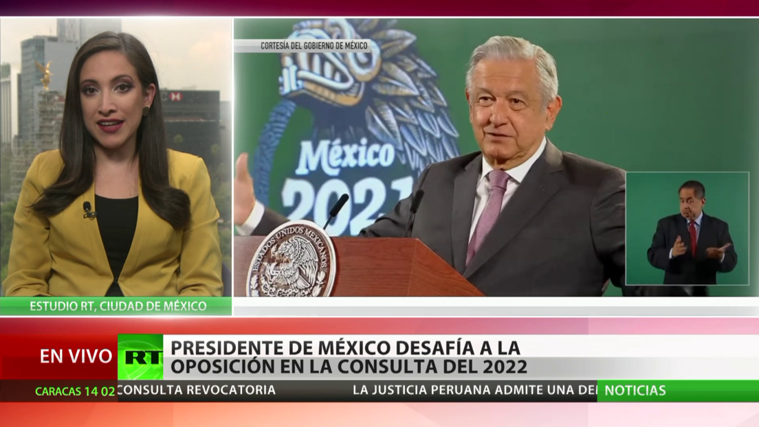 Presidente de México desafía a la oposición en la consulta del 2022