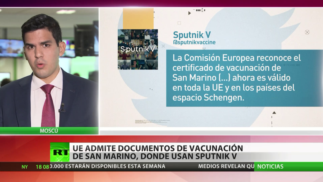 La UE admite certificados de vacunación de San Marino, donde utilizan la Sputnik V
