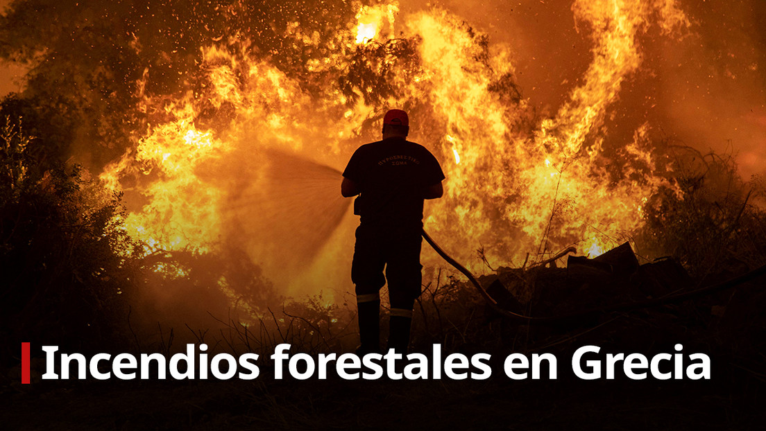 VIDEO: Incendios forestales avanzan en una isla griega