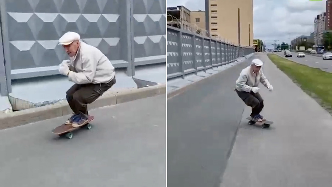 VIDEO: 'Skater' ruso de 73 años sorprende con sus habilidades