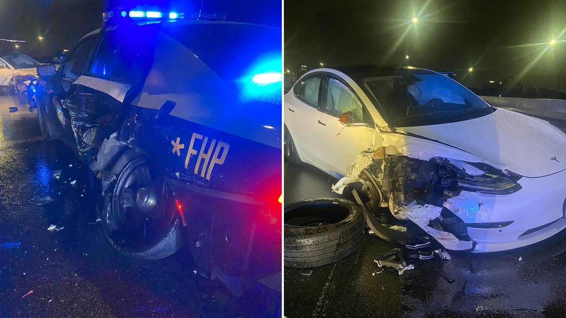 Un Tesla conducido en piloto automático se estrella contra una patrulla de Policía y un auto particular detenidos en una carretera en EE.UU.