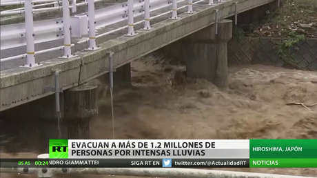 Evacúan a más 1,2 millones de personas por intensas lluvias en Japón