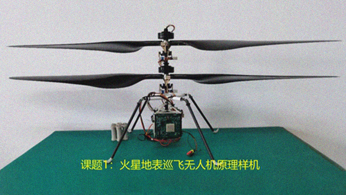 FOTO: China presenta un helicóptero robótico en miniatura que apoyará sus futuras misiones en Marte
